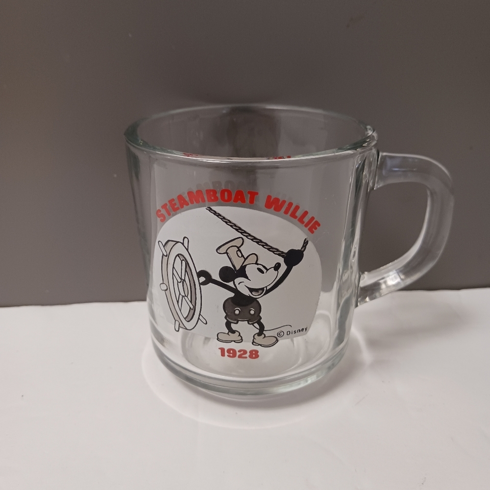 Vintage 1928 Micky Mouse Steam Boat Willie Cup. Good Pre Owned Condition.